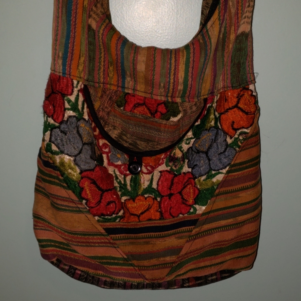 Earthy Shoulder/Cross Over Embroidered Bag